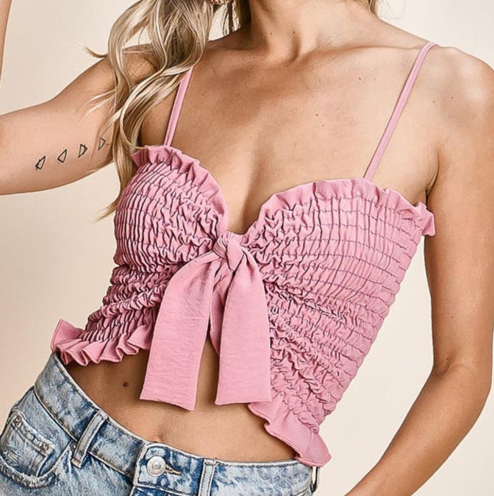 Rosy Ruffle Cropped Cami - Picture 6 of 6